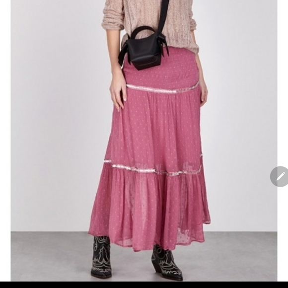 **1 SZ 8 LEFT***Free People Ella's Tiered Midi Skirt - Picture 2 of 10